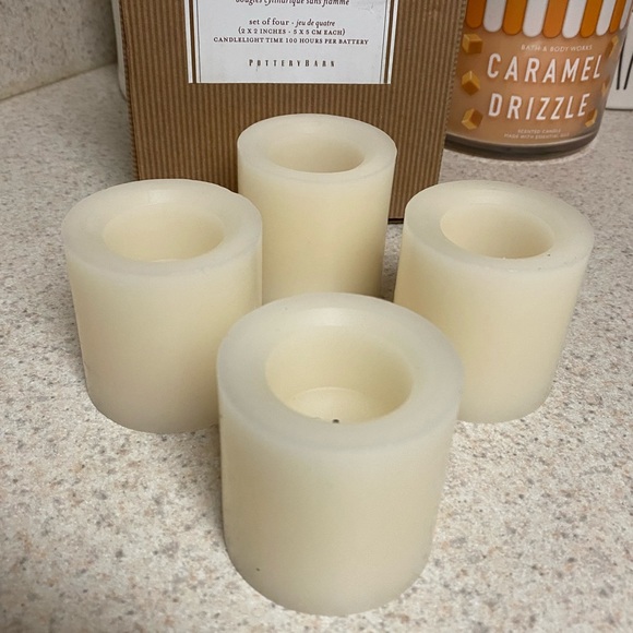 New Pottery Barn Flameless Wax Pillar Candles Set - Picture 3 of 5